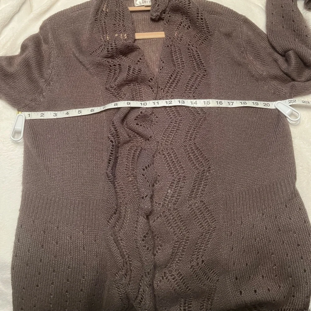 Decree Brown Ruffled Cardigan - Picture 8 of 9